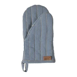 OYOY Guante de cocina Striped denim, Blue Azul