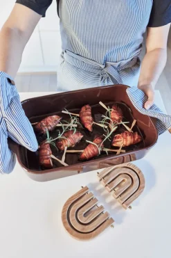 OYOY Guante de cocina Striped denim, Blue Azul