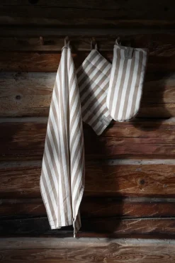 ERNST Guante de horno de rayas anchas, caramelo-blanco MarrónBlanco Outlet