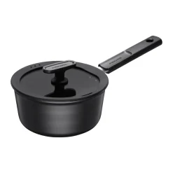 Fiskars Hard Face cacerola con tapa Ceratec Superior, 1,8 L Negro Hot