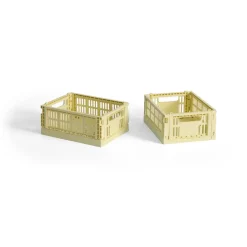 HAY Colour Crate Mini 2-pack 13x17 cm, Light yellow Amarillo