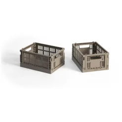 HAY Colour Crate Mini 2-pack 13x17 cm, Warm grey Gris Outlet