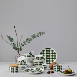 Gustavsbergs Porslinsfabrik Hueveras<Huevera Berså, Ø 5 cm VerdeBlanco