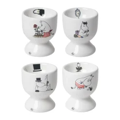 Pluto Design Huevera Moomin joy 4 piezas, Vit- Multi New