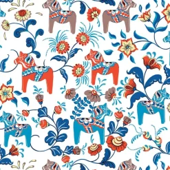Arvidssons Textil Telas Por Metro|Hules Y Telas Plastificadas<Hule Leksand, azul-naranja Multi