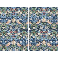 Pimpernel Individual Strawberry Thief 30x40 cm, 4 unidades, Azul Best