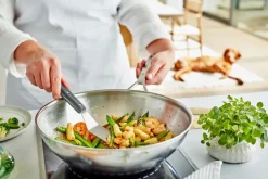 Demeyere Woks<Industry 5 sartén wok de acero inoxidable 5-ply, Ø30 cm Plateado