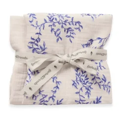 Garbo&Friends Jardim Muslin manta pequeña 2 piezas, 60x60 cm Azul Discount