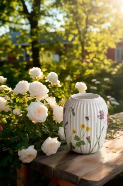 Kähler Jarrón Hammershøi Summer 21 cm, Wild flowers Blanco Discount