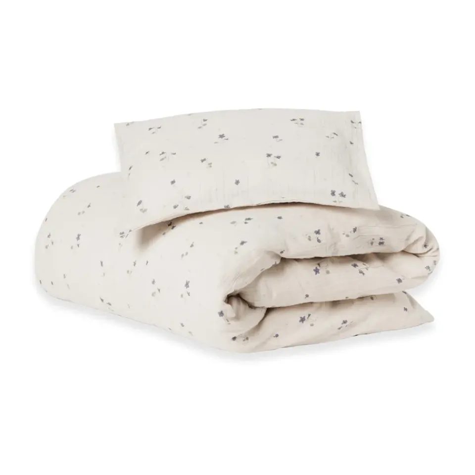 Garbo&Friends Juego de cama junior Viola Muslin, 100x130 cm/35x55 cm Azul Clearance