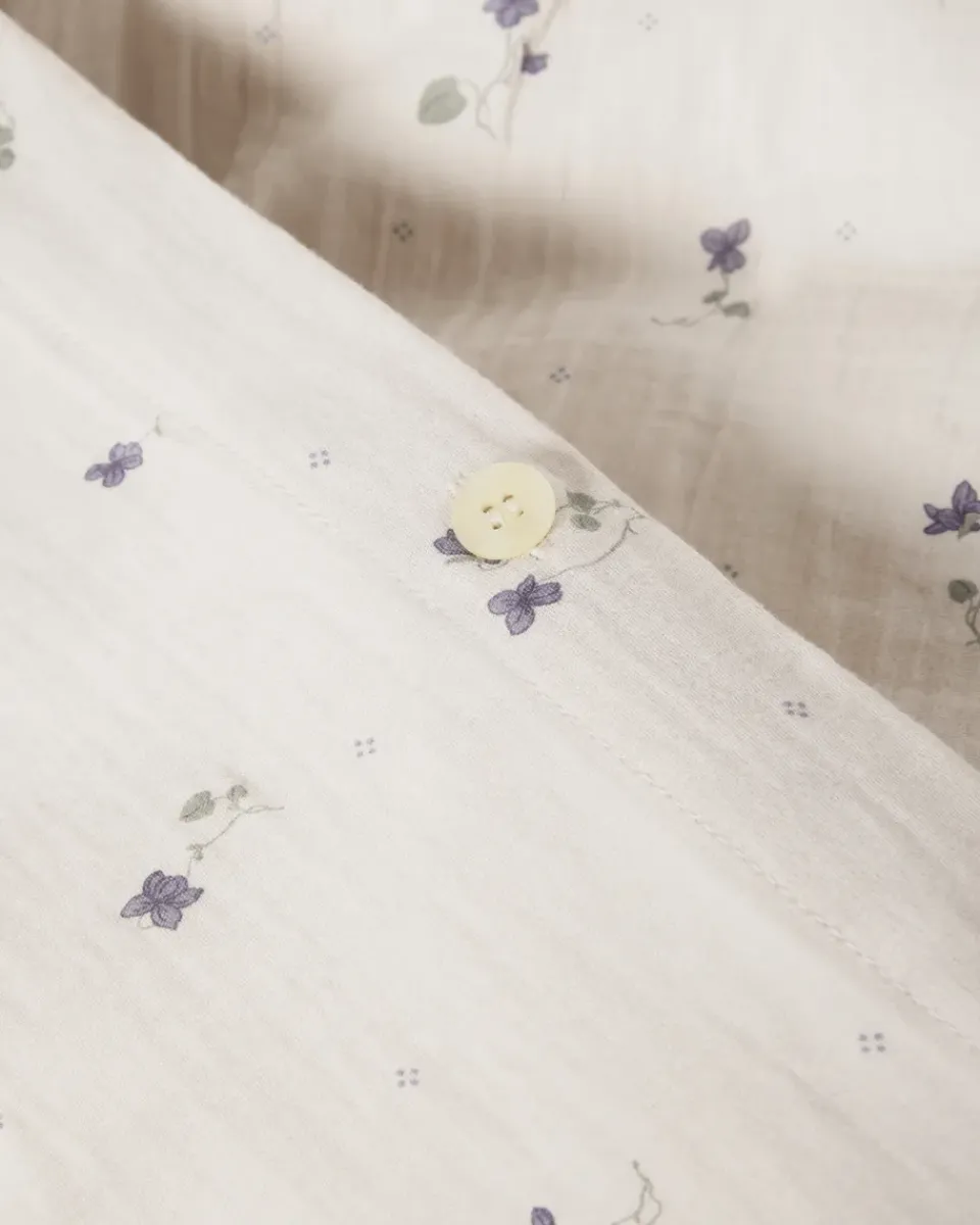 Garbo&Friends Juego de cama junior Viola Muslin, 100x130 cm/35x55 cm Azul Clearance