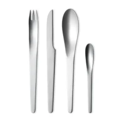 Georg Jensen Juego de cubiertos Arne Jacobsen, 4 piezas Plateado New