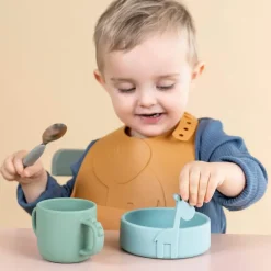 Done by deer Juego de cubiertos Deer Friends Easy-grip 3 piezas, Grey Gris Outlet