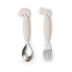 Done by deer Juego de cubiertos Deer Friends Easy-grip 2 piezas, Sand Beige Discount