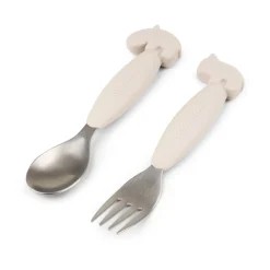 Done by deer Juego de cubiertos Deer Friends Easy-grip 2 piezas, Sand Beige Discount