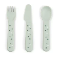 Done by deer Juego de cubiertos Happy Dots foodie 3 piezas, Green Verde Online