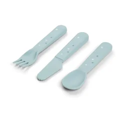 Done by deer Cubiertos Infantiles<Juego de cubiertos Happy Dots foodie 3 piezas, Blue Azul