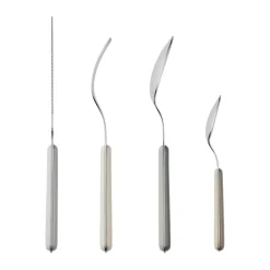 Broste Copenhagen Juego de cubiertos Marstal 8 piezas, Grey tones GrisBeige Hot