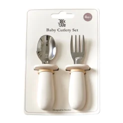 Jack o Juno Juego de cubiertos para bebé , 2 piezas, Cream Beige