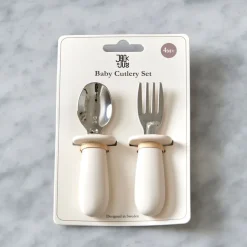 Jack o Juno Juego de cubiertos para bebé , 2 piezas, Cream Beige