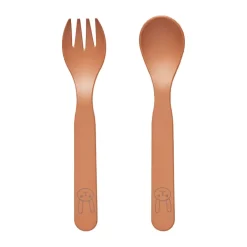 OYOY Juego de cubiertos para niños Pullo, Caramel Rosa