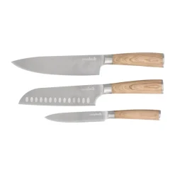 Nordwik Juegos De Cuchillos De Cocina<Juego de cuchillos de 3 piezas, Madera contrachapada Marrón