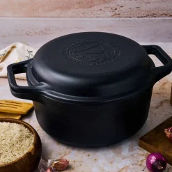 Victoria Ollas De Hierro Fundido<Juego de olla y sartén de hierro fundido Combo Cooker, 2 piezas, Negro