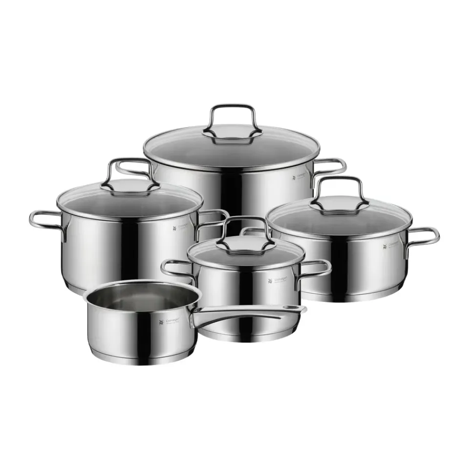 WMF Juego de ollas Astoria 5 piezas, Acero inoxidable Plateado Hot