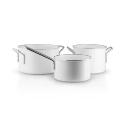 Eva Solo Baterías De Cocina|Cacerolas<Juego de ollas cerámicas Eva Trio White Line Slip-Let, 3 piezas, Acero inoxidable Blanco