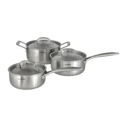 Nordwik Cacerolas<Juego de ollas 3-capas 3 piezas, 1,5 l, 2 l, 3 l Plateado