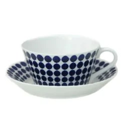 Gustavsbergs Porslinsfabrik Tazas De Té<Juego de té Adam, taza de té + platillo AzulBlanco