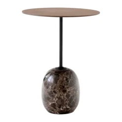 &Tradition Mesas Auxiliares<Lato Mesa LN8, Lacquered walnut-Emperador marble MarrónNegro