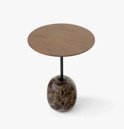 &Tradition Mesas Auxiliares<Lato Mesa LN8, Lacquered walnut-Emperador marble MarrónNegro