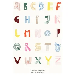 Paper Collective Lámina Alphabet Spaghetti ENG -colour, 50x70 cm Multi Discount