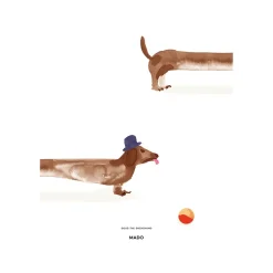 Paper Collective Láminas Y Pósteres<Lámina Doug the Dachshund, 50x70 cm BlancoBeige