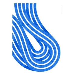 Paper Collective Lámina Entropy Blue 02, 50x70 cm AzulBlanco Hot