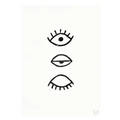 Fine Little Day Lámina Eye Eye, 50 x 70 cm NegroBlanco New