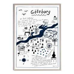 Fine Little Day Láminas Y Pósteres<Lámina Göteborg, 50x70 cm AzulNegroBlanco