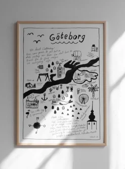 Fine Little Day Láminas Y Pósteres<Lámina Göteborg, 50x70 cm AzulNegroBlanco