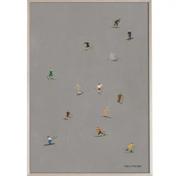 Fine Little Day Decoración Navideña<Lámina Skiers 50x70 cm, Gris