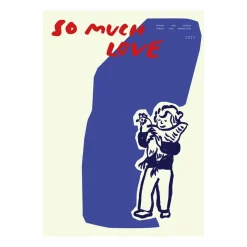 Paper Collective Lámina So Much Love Chicken, 30x40 cm AzulBeigeRojo