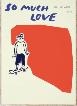 Paper Collective Láminas Y Pósteres<Lámina So Much Love Skateboard, 30x40 cm AzulBeigeRojo