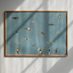 Fine Little Day Lámina Swimmers, Blue, 50x70 cm Azul Clearance