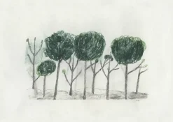 Fine Little Day Láminas Y Pósteres<Lámina Trees 50x70 cm, negro- off white GrisVerdeBlanco
