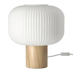 Scandi Living Lámparas De Ventana|Lámparas De Mesa Y Escritorio<Lámpara de mesa Fair 34,5 cm, Vidrio escarchado-fresno BeigeBlanco