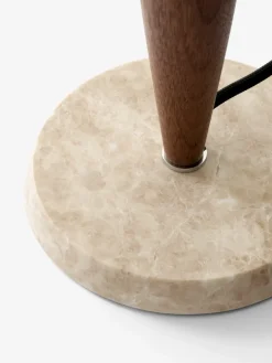 &Tradition Lámparas De Escritorio<Lámpara de mesa Herman SHY3, nogal y mármol crema, cable textil Marrón