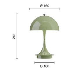 Louis Poulsen Lámpara de mesa Panthella 160 Portable v3, Green Verde Best