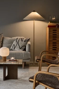 Scandi Living Lámpara de mesa portátil Fair, Vidrio esmerilado-fresno BlancoBeige Sale
