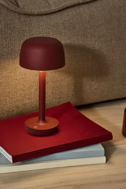 Scandi Living Lámpara de mesa portátil Halo 25,5 cm, Burgundy Rojo Online