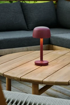 Scandi Living Lámpara de mesa portátil Halo 25,5 cm, Burgundy Rojo Online